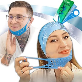 Correa para adelgazar la cara – Delgador facial con diadema para reafirmar y levantar – Talla única para todos los reductores de doble barbilla – Doble correa de barbilla sin dolor – Correa para adelgazar la barbilla para hombres y mujeres