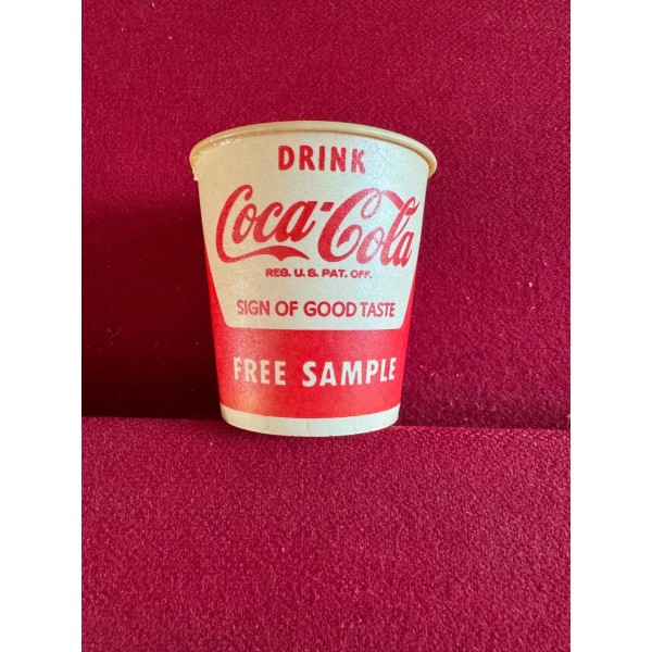 Coca-Cola 1960's, Coca-Cola, "Un-Used", "Free Sample" Paper Cup (Scarce /