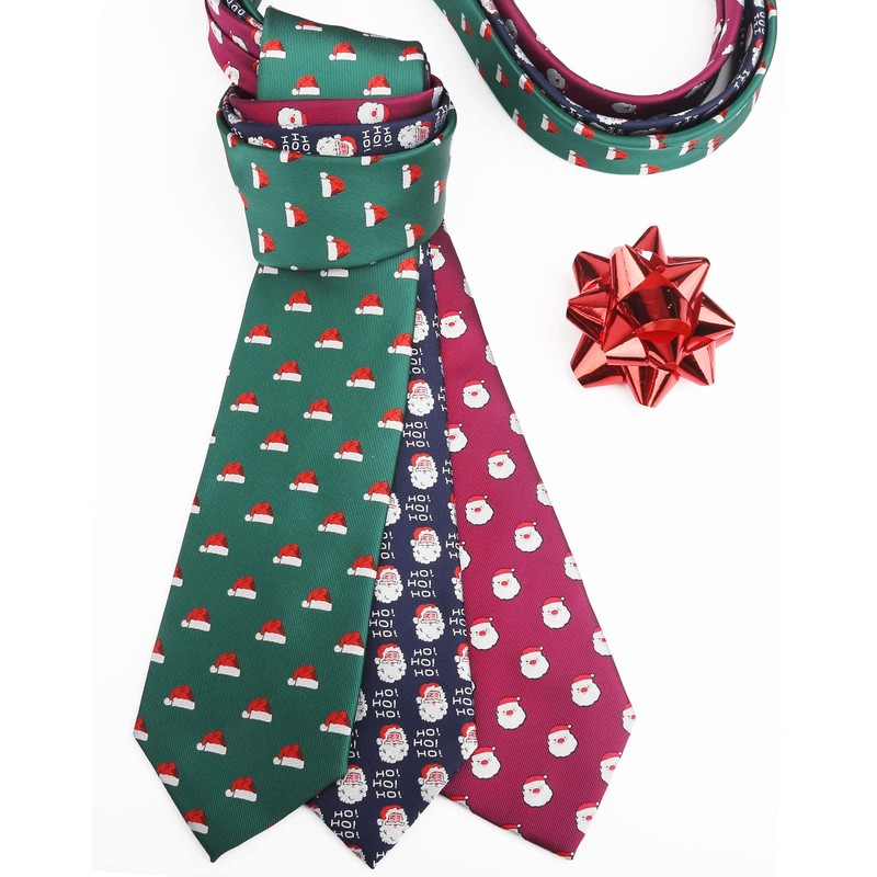 TaecMin Corbata de Navidad para hombre con pañuelo y pañuelo,