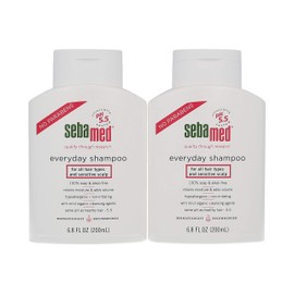 Sebamed Everyday Shampoo for All Hair Types and Sensitive Scalp Hypoallergenic Dermatologist Recommended pH 5.5 Soap and Alkali Free 6.8 Fluid Ounces (200 Milliliters) Pack of 2