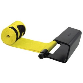 Security Chain Company CC4605 5' Yellow 4" Tow Strap with Roll-Off Container Hook Assembly