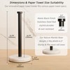 Kitchen Paper Towel Holder Countertop, Black Stainless Steel Rod, White