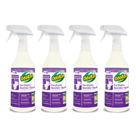 OdoBan Professional Cleaning Ready-to-Use BioOdor Digester Harsh Aroma Counteractant, Made in the USA, Eucalyptus Scent, 4-Pack, 32 Ounce Sprays Each