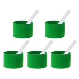 ONLYKXY 5pcs Blank Captain Armbands 7x34cm Adjustable Leader Armband for Soccer Basketball Volleyball Team Competition Coach Players Wrist Arm Bands (Dark Green)