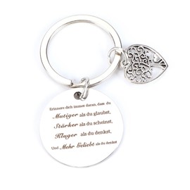 OBEISN Inspirational Stainless Steel Keyring with Tree of Life Pendant, The Perfect Gift for Women, Small Gifts for Good Friends, Motivational Gifts for Girlfriend and Sister, silver