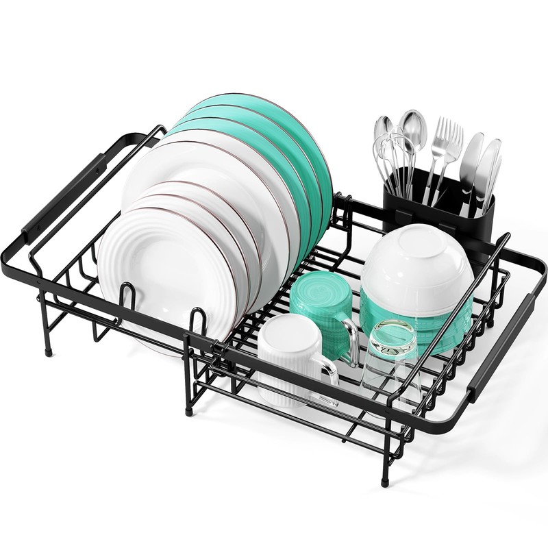Urackify Dish Drying Rack in Sink - Expandable (14.5''-18''L) Over