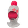 Smarilla Girls' Winter Hat Scarf Hat Tube Hat Knitted Hat, grey-red