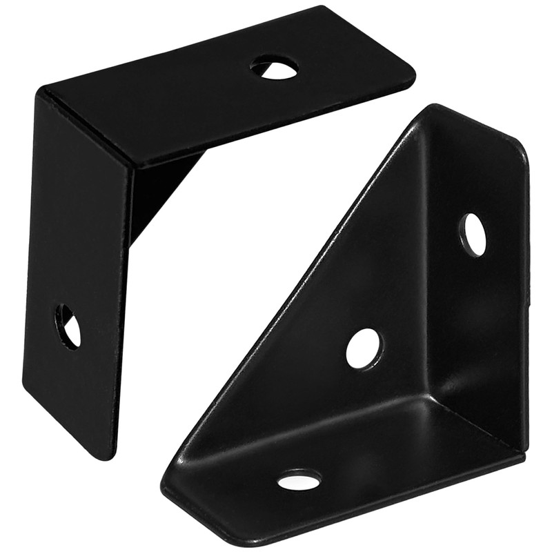 12 PCS Triangle Corner Brackets,Angle Support for Furniture Fastening (Black)