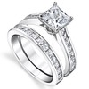 1.5 Carats Sterling Silver Cubic Zirconia Bridal Set Engagement Wedding