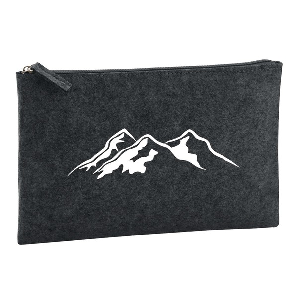 Huuraa Toiletry Bag Mountain Silhouette Mountain Gift 1 Litre Charcoal
