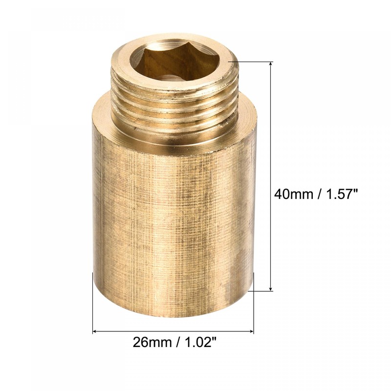 sourcing map Brass Extension Pipe Fitting 30mm G1/2 Female to