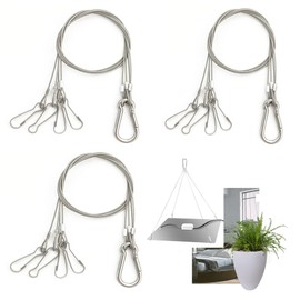 MRRCYUR Chain for Hanging Plants 3 Pack Bird Feeder Chain with Hooks 22" Planter Hanger Chain for Windchime/Lanterns/Flower Basket Pot (Silver-3pack)