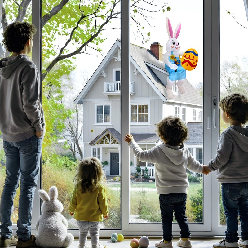 OurWarm 8FT Easter Inflatables Outdoor Decorations, Sitting Bunny with Eggs