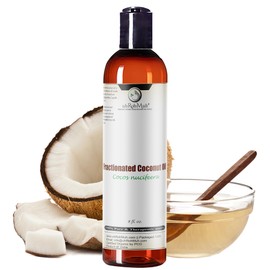 uh*Roh*Muh Premium Fractionated Coconut Oil, Lightweight Emollient Hydrating Moisturizer for Skin | 100% Pure, Unscented Coconut Oil for Hair and Skin | Expeller Pressed Carrier Oil for Essential Oils 8oz