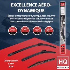 HQ AUTOMOTIVE Set of Front Frameless Flat Aero Wiper Blades fit Fit Corolla Auris Avensis Prius SX4 Polo Inpreza AD61-421 Twin Box 2