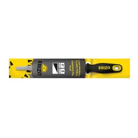 Flachfeile für Mechaniker mit Griff aus zwei Materialien und Aufhänger, ideal zum Schärfen und Formen von Metallteilen.