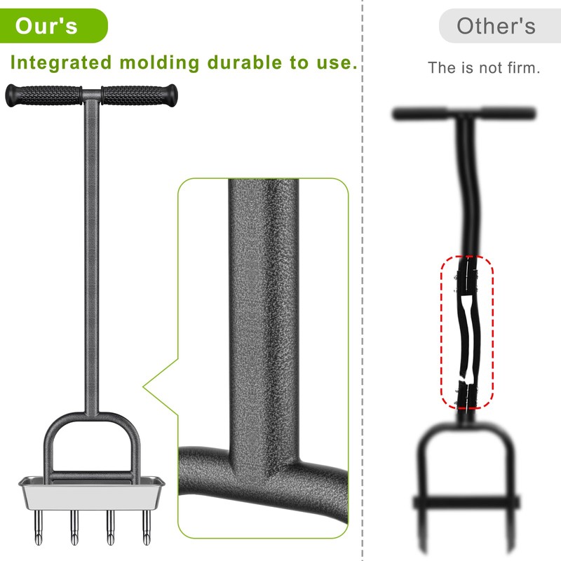 Dolibest Lawn Coring Aerator, Manual Grass Aerating Tool with Stainless