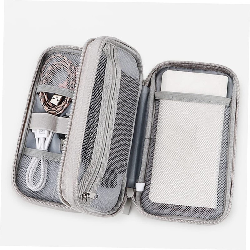 KOMBIUDA Multi Functional Electronic Organizer Bag Double Layer Cable Storage
