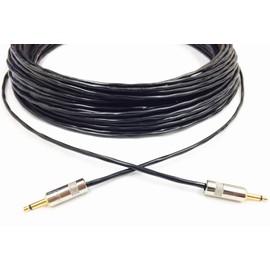 25 Foot 3.5mm Mono Male to Male cable with Black PVC Jacket by Custom Cable Connection