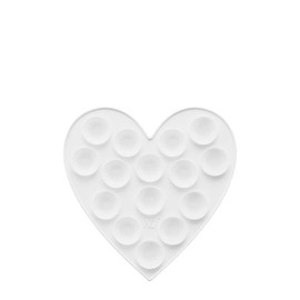 Wildflower Cases - White Heart Stickeez, Compatible with Apple iPhones | Pink Trendy Cute Viral - Durable, Easy to Attach, Lightweight, Reusable, Double-Sided Suction, Women-Owned Small Business
