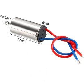DC 1.5-3.7V 40000RPM Coreless Micro DC Motor 6mmx12mm for Airplane Model RC Toys, Pack of 5