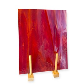 Wissmach Stained Glass Sheet and Mosaic Glass: Dark Red Wisspy Opal (8"x6"-1 Sheet) by BiNARi Glass Studio