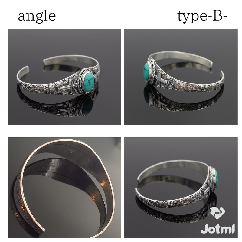 Jotml Men's Bangle, Turquoise Accessories, Indian Jewelry, Leaf Pattern, Bohemian,