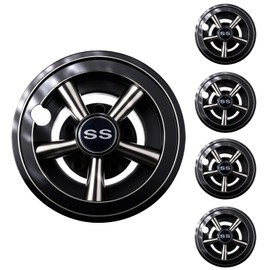 Golf Cart Hubcaps Wheel Covers for EZGO Club Car Yamaha, Golf Cart Hub Caps 8 Inch Snap-on Installation Set of 4, Black