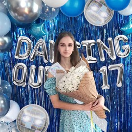 Roaring Good Time Blue Dancing Queen 17 Birthday Decoration Dancing Queen 17 Party Decorations Mamma Mia Disco Birthday Party Decors 70s Disco Decoration