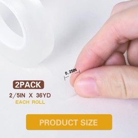 ARIFLOR 4Packs Crystal Clear Floral Tape - 2/5 inches Wide Floral Vase Tape, Flexible and Clear, Waterproof - Floral Tape for Fresh Flower Bouquets and Flower Arrangements Crafts