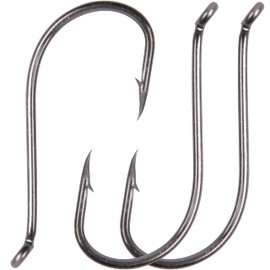 Fishing Octopus Fishing Hook 100pcs Circle Offset Fishing Hooks High Carbon Steel Beak Jig Fish Hooks with Strong Forged Shank Up-Eye Reversed-Bend Point, 12 Sizes (9/0)