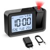 CHEREEKI Projection Alarm Clock, Alarm Clock with Indoor Temperature, 4