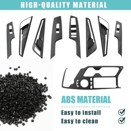 BestEvMod for EV6 Interior Decoration Trim Set of 9 Gear Shift Panel Trim,Window Lift Switch Panel Cover,Inner Door Handle Bowl Trim Compatible with 2022-2024 Kia EV6 Accessories (Matt Carbon Fiber)