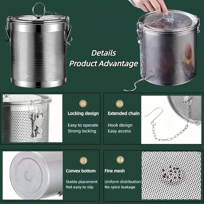 Vexillaris Seasoning Strainer, Stainless Steel Spice Filter, Cooking Spice Filter,