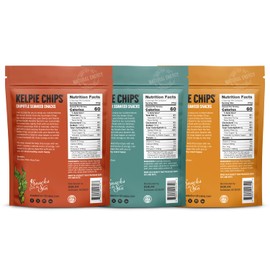 Seaweed Chips assorted Salt and Pepper, Zesty Pizza, Chipotle, Natural Kelp Kelpie Healthy Snack super food rich nutrition(1oz, 3bags)