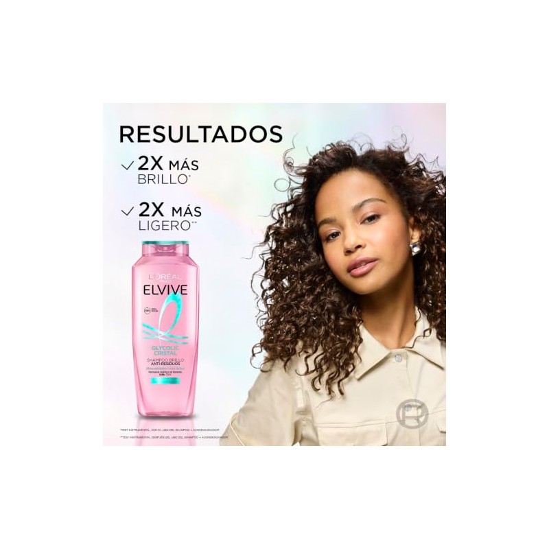 L'Oréal Paris Shampoo Elvive Glycolic Cristal con Glicina Anti Residuos
