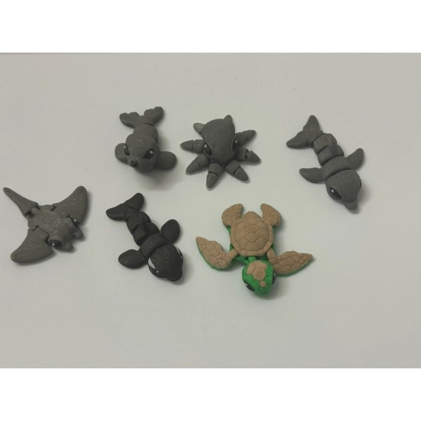 Ocean Animal Hatchlings Set Flexi Fidget Toy Gift Articulated Minis