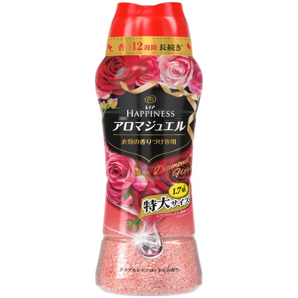 Lenor Happiness Aroma Jewel Scented Beads, Heavy Rote Clothing, Fresh Scent, Long Lasting Diamond Floral, Extra Large, 1.7 times (885 ml)