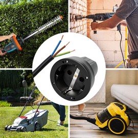 Greate 6x Schuko Coupling IP44 Outdoor with Kink Protection - Rubber Coupling 230 V with Strain Relief, 2-Pole, 16 A & 3.7 kW - Schuko Couplings Protective Contact Coupling Cable Coupling Rubber