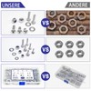 Yiezio 290 Piece Hex Nuts Washers Sets Locking Nuts Lock