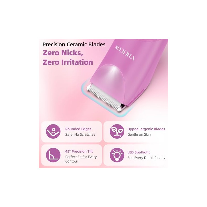 VIKICON Lady Shavers for Women, Bikini Shaver for Pubic Hair