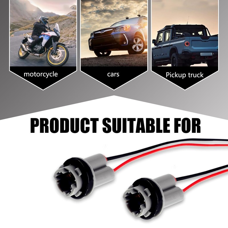 Tesnaao 2 PCS T10 Car Light Bulb Socket Wiring Harness,