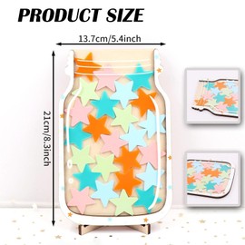 Reward Jar with Stars, Incentive Jar for Children Behaviour Star Jar Reward System Classroom Reward Jar Children's Reward Jar for Home School Classroom Teacher Parent, Star Collect Jar Reward Chart