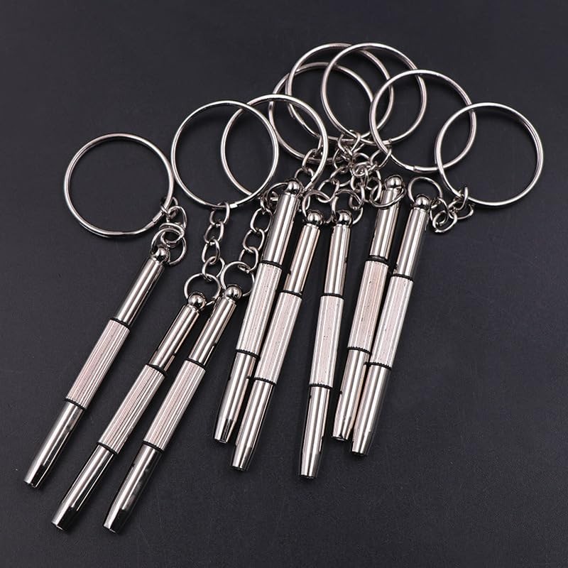 TorSor 12 Pack Eyeglass Screwdriver Keychain Mini 3in1 Flat Phillips