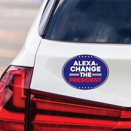 Alexa, Change The President Magnet, Resist Hate Magnet, Anti-Trump, Resist Racism Car Decal, Resist Fascism - 6" x 4.5"