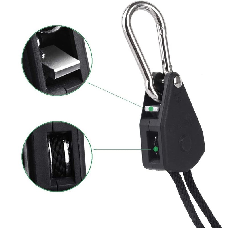 Tiardey 2PCS of 1/8" Adjustable Grow Light Rope Hanger,Fully Locking