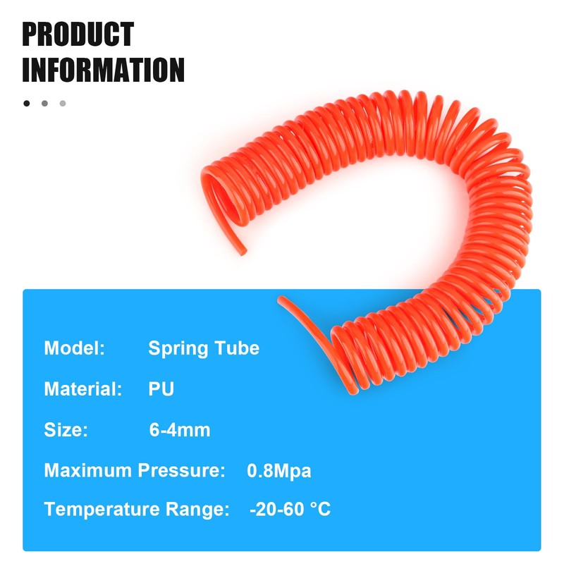ERGAOBOY Recoil Pneumatic Hose, 6 m Red Coil Spring Hose,