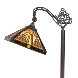 Capulina Tiffany Floor Lights 1 Light, Mission Style Tiffany Floor Lamps for Reading, Stained Glass Arc Floor Lamp, Tiffany Pole Lamp, Standing Lamp, Tiffany Style Floor Reading Lamp (Tall: 62 inches)
