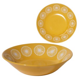 Minoru Pottery Mino Ware Moco 225 Deep Plate, Yellow