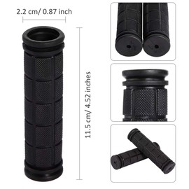 NA 2 Pairs Bicycle Handlebar Grips Non-Slip Soft Rubber Handlebar Grip Shockproof for Children's Bicycle Mountain Bike Road Bike Gift (Black)